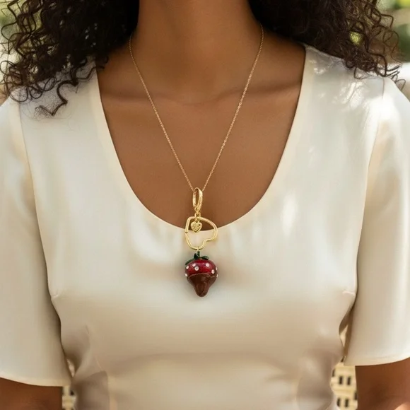 Betsey Johnson Red Strawberry Key Chain - Picture 12 of 16